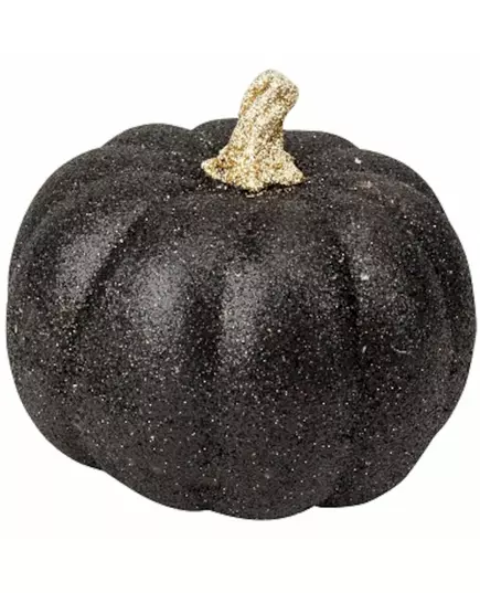12 cm svart og gull glitterharpiksgresskar