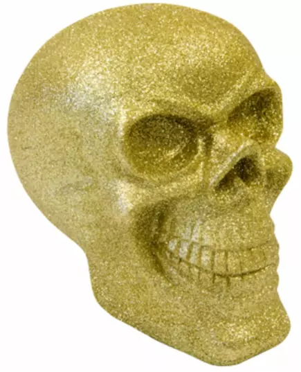 13 cm gullglitterharpikshodeskalle