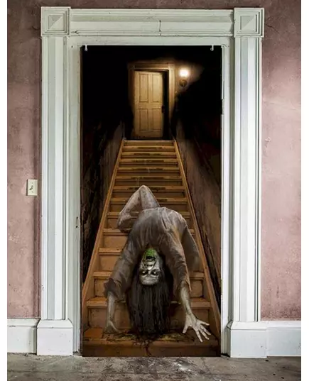 Dørdekorasjon med besatt zombie 80 x 180 cm