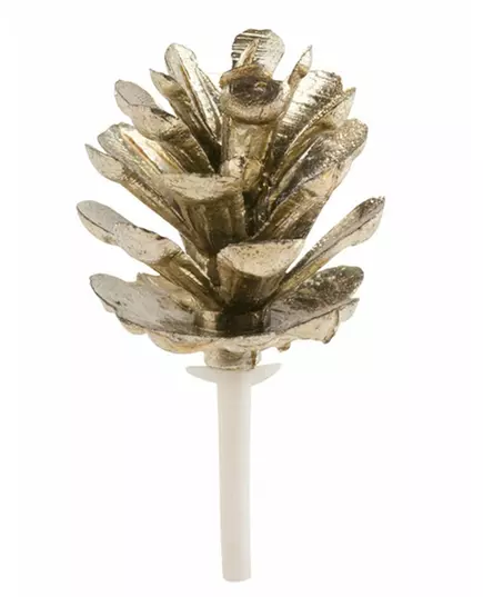 Golden Pine Cone Pick Decoration 4 cm