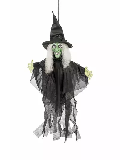 Animert, lysende, snakkende heks Halloween-dekorasjon