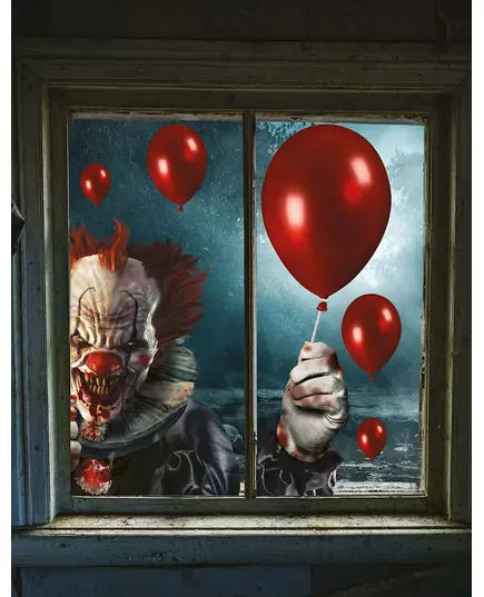 Terrifying Clown Window Decorations 30 x 40 cm