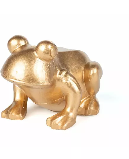 Golden resin frog 10 cm
