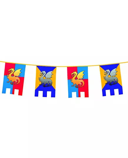 Medieval knight pennant garland 6 m