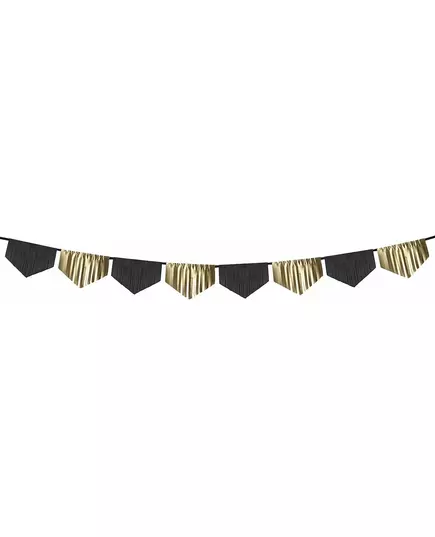 3m Black and Gold Fringe Paper Garland