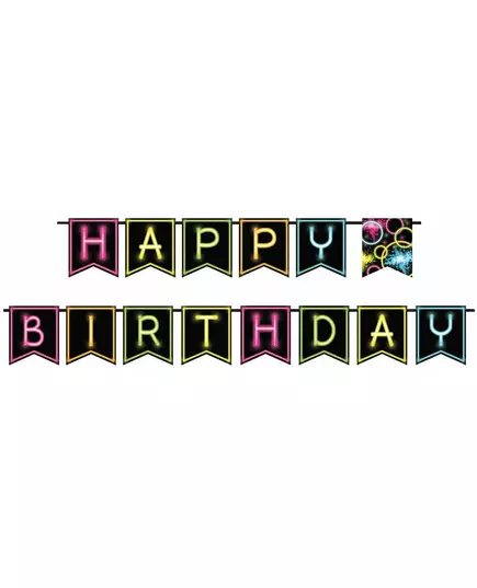 Happy birthday Glow Party garland 270 cm