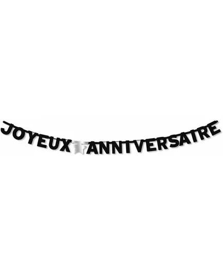 Black Happy Birthday Garland 280 cm