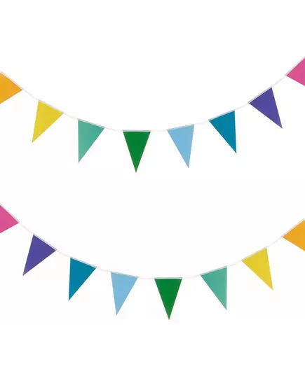 2 m garland of small multi-colored pennants