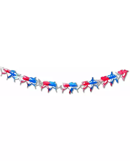Tricolor zinnia garland, flame retardant paper, 4.5 m