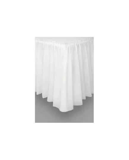 Hvit plastbordskjørt 73 x 426 cm
