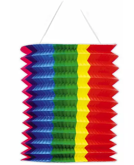 Flerfarget stripete lykt 20 cm