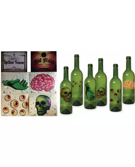 Set of 6 Halloween bottle decorations