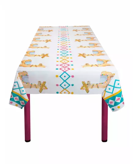 White llama plastic tablecloth 130 x 180 cm