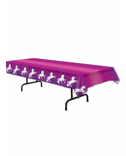 Lilla enhjørning plastduk 137 x 274 cm