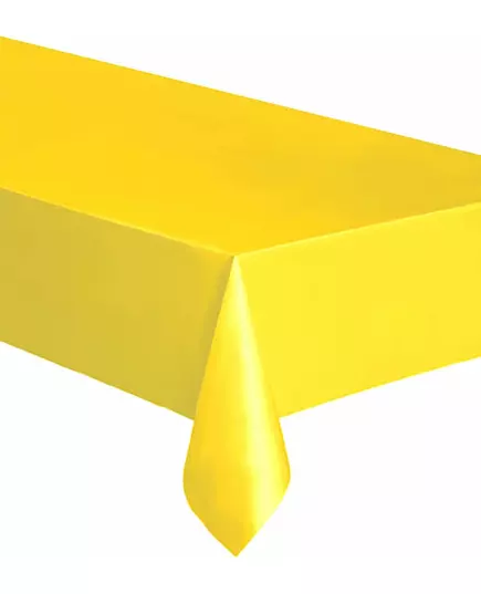 Rectangular yellow plastic tablecloth 137 x 274 cm