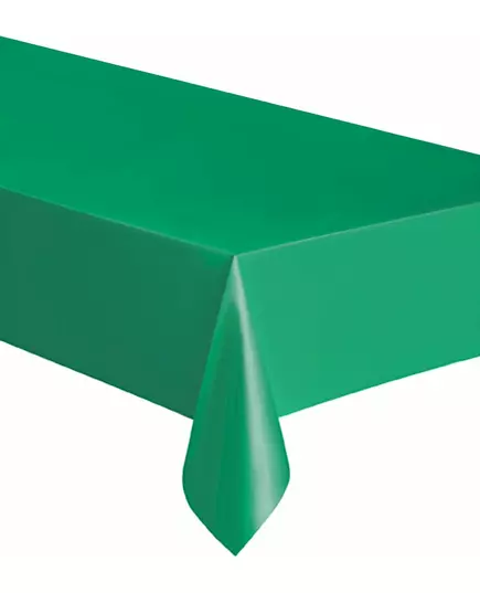 Rectangular Emerald Green Plastic Tablecloth 137 x 274 cm