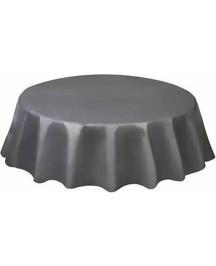 Rund sølvfarget plastduk 213 cm