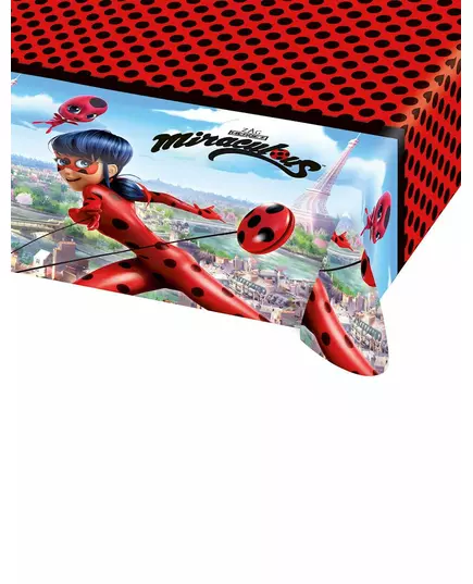 Red and black tablecloth Ladybug in Paris 120 x 180 cm