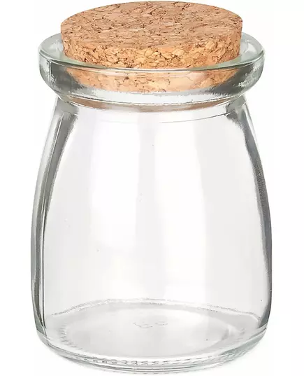 Liten glasskrukke med korkpropp 8 cm