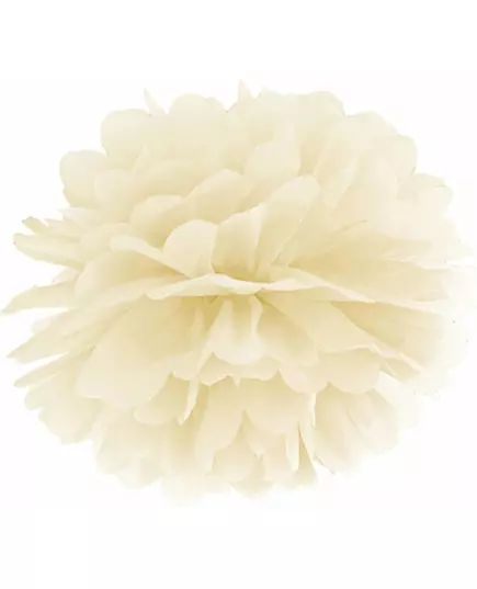 25cm Cream Paper Hanging Pompom