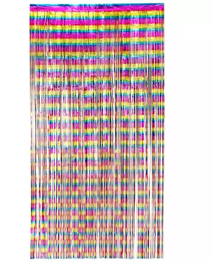Regnbue glittergardin 200 x 100 cm