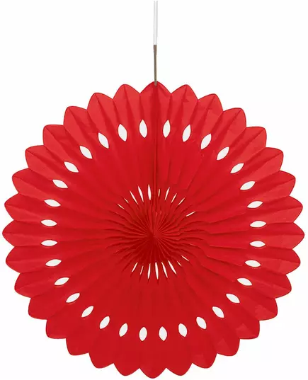 Red hanging rosette 40 cm