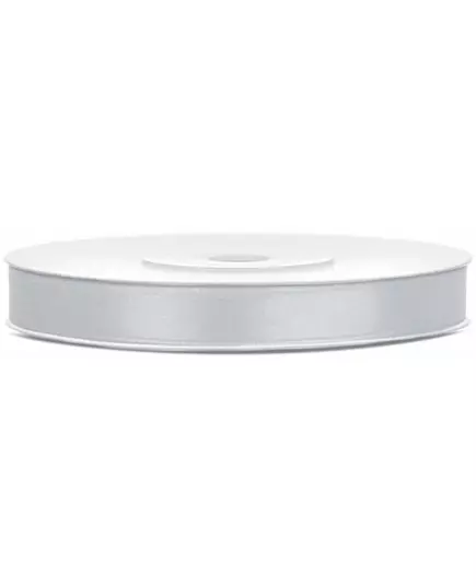 Silver satin ribbon 0.6 cm x 25 m
