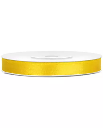 Yellow satin ribbon 0.6 cm x 25 m