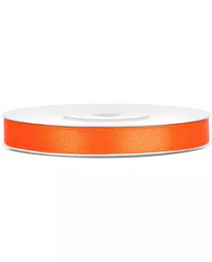 6 mm oransje satengbånd 25 meter