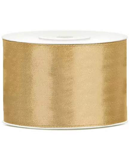 Gold ochre satin ribbon 5 cm x 25 m