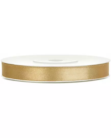 Gold ochre satin ribbon 0.6 cm x 25 m