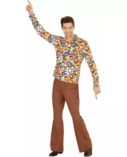 Herreskjorte med groovy bobler fra 70-tallet, Størrelse: Small/Medium