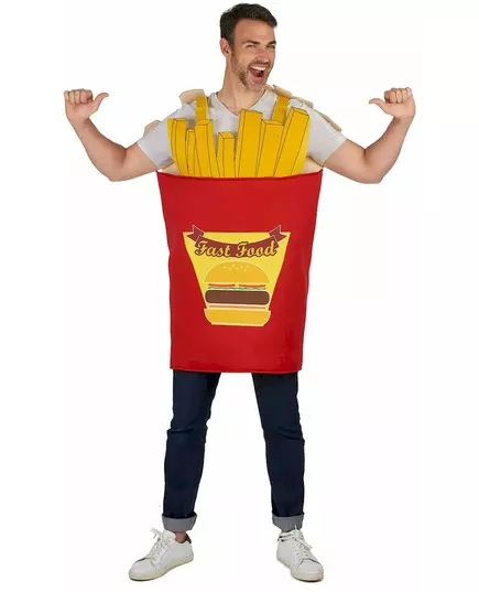 Kostyme til voksen med pommes frites-kjegle