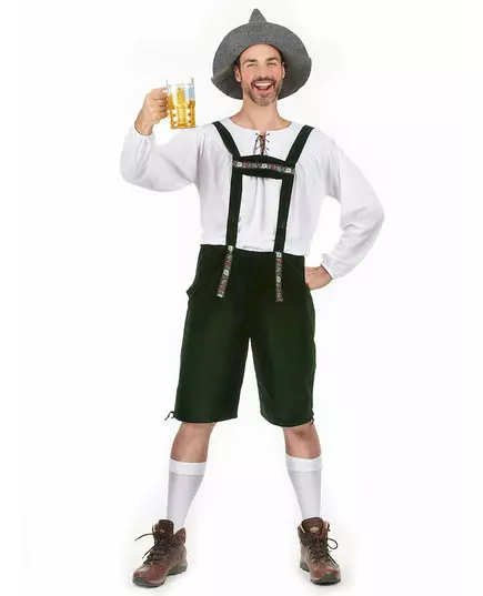 Dark green Bavarian costume for men, Size: X-Large