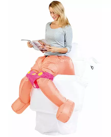 Inflatable adult toilet costume