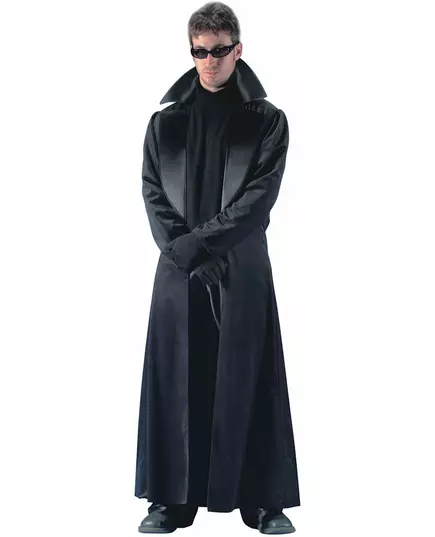 Men's long black coat costume, Size: Medium