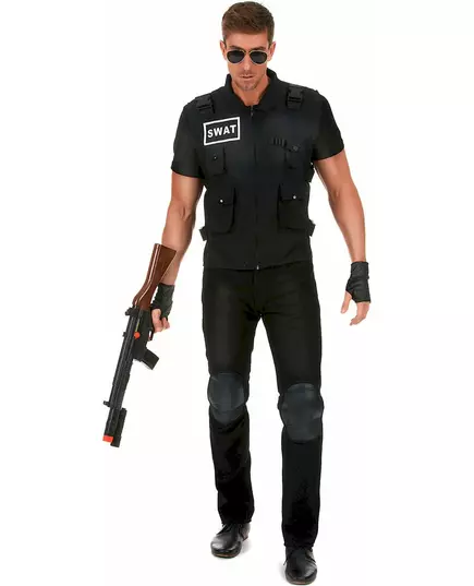 SWAT-agentkostyme for menn, Størrelse: Large