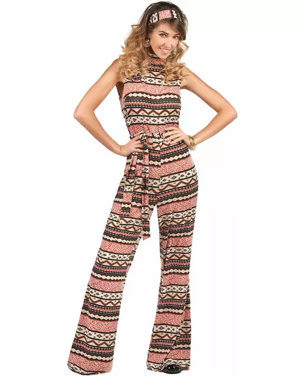 Brown 70s costume for women, Size: Small