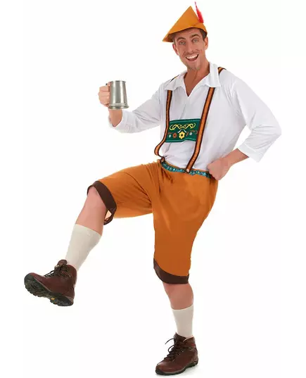 Brown Bavarian costume for men, Size: Large