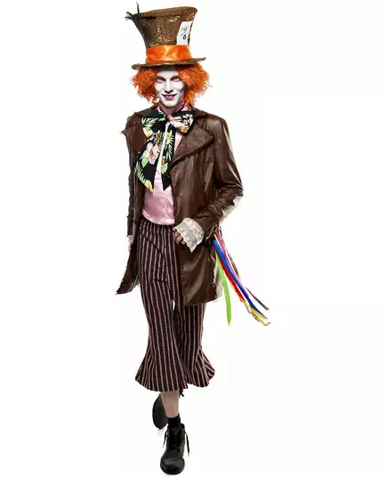 Deluxe Deranged Hatter-kostyme for menn, Størrelse: Medium (48/50)