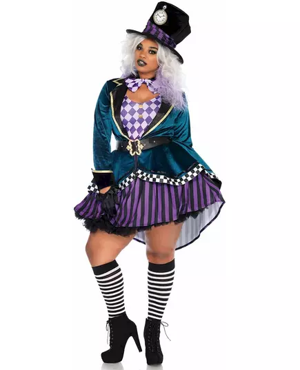 Mad Hatter-kostyme i store størrelser for kvinner, Størrelse: XX-Large