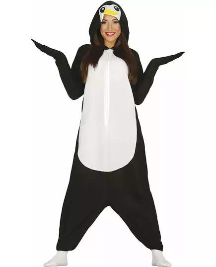 Adult penguin jumpsuit costume, Size: Medium