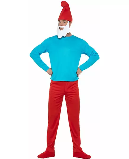 Papa Smurf-kostyme, stor voksenstørrelse