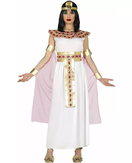 Rosa og gull egyptisk kostyme for kvinner, Størrelse: Medium (38-40)