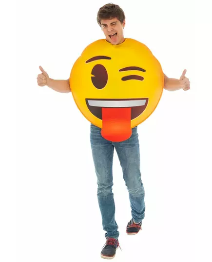 Blunkende emoji-kostyme til voksne