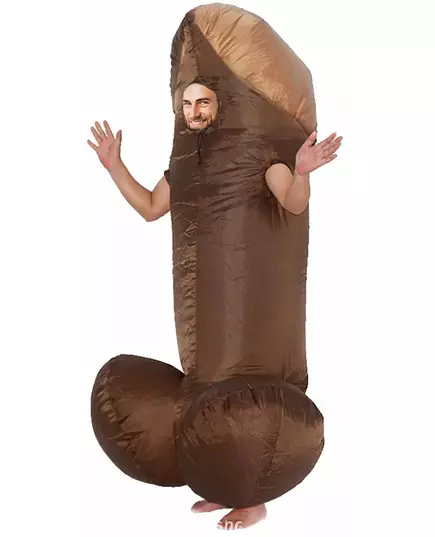 Adult black inflatable penis costume