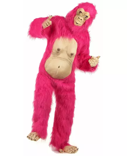 Rosa lateksgorillakostyme for voksne