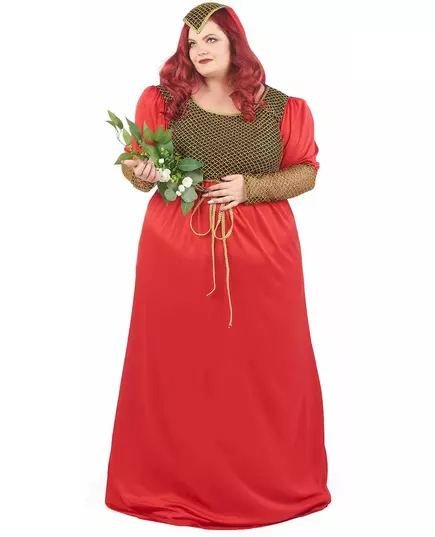 Plus size red medieval costume for women