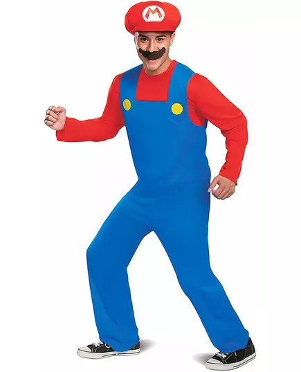 Klassisk Mario-kostyme for voksne, Størrelse: X-Large