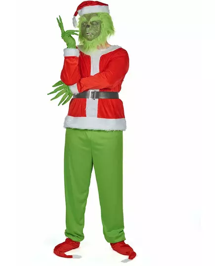 Grumpy Green Monster-kostyme til voksne, Størrelse: Medium/Large